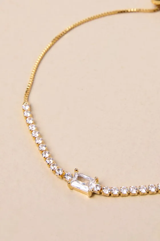 Glittering Poise Gold Rhinestone Toggle Bracelet sold by Lulus product image thumbnail 4