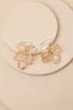 Gilded Glow Gold and Clear Floral Statement Earrings sold by Lulus