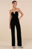 Fabulous Instinct Black Velvet Pearl Strapless Jumpsuit sold by Lulus