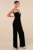 Fabulous Instinct Black Velvet Pearl Strapless Jumpsuit sold by Lulus
