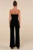Fabulous Instinct Black Velvet Pearl Strapless Jumpsuit sold by Lulus