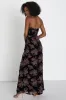 Exquisite Navy Blue Floral Burnout Velvet Strapless Maxi Dress sold by Lulus