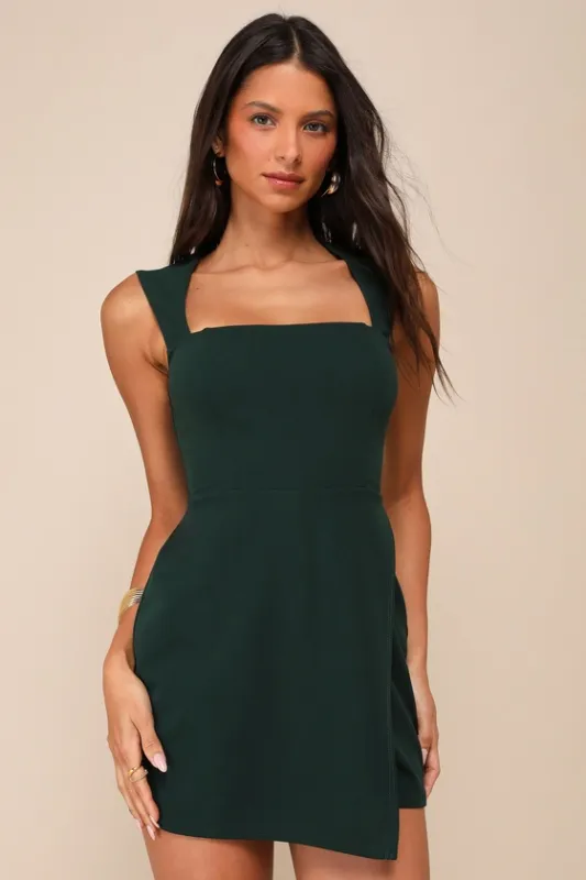 Enticing Endeavors Green Square Neck Sleeveless Skort Romper sold by Lulus
