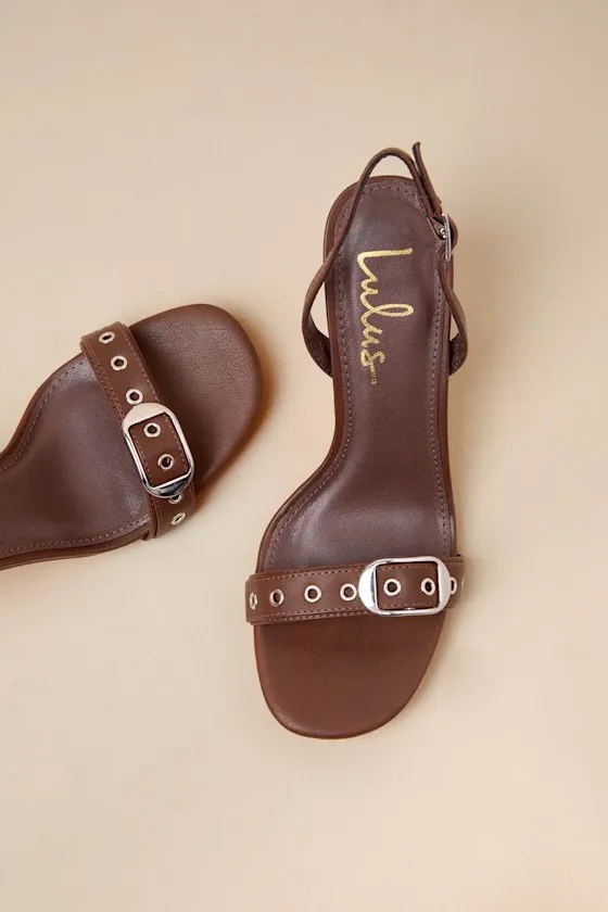 Cleore Brown Slingback Buckle High Heel Sandals sold by Lulus product image thumbnail 2