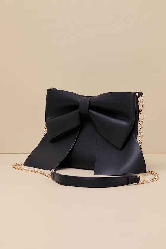 Compellingly Chic Black Bow Crossbody Bag sold by Lulus product image thumbnail 3