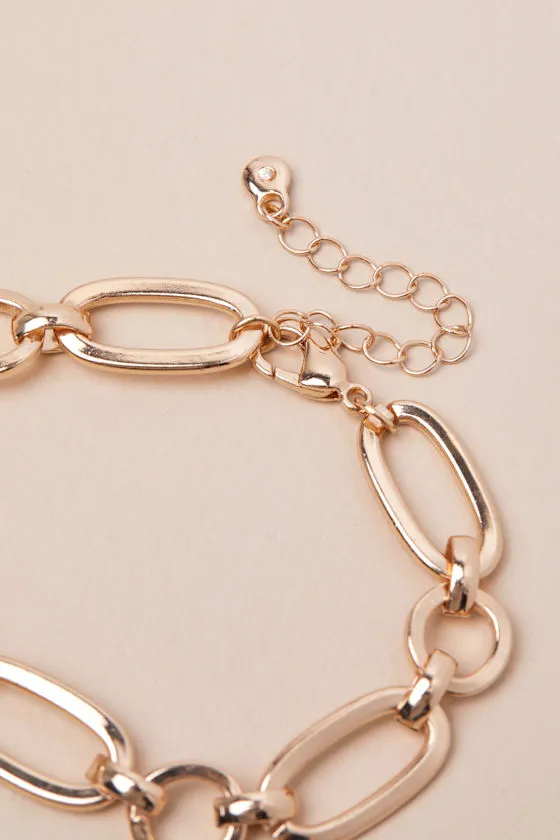 Memorable Shine Gold Chain Link Bracelet sold by Lulus product image thumbnail 3