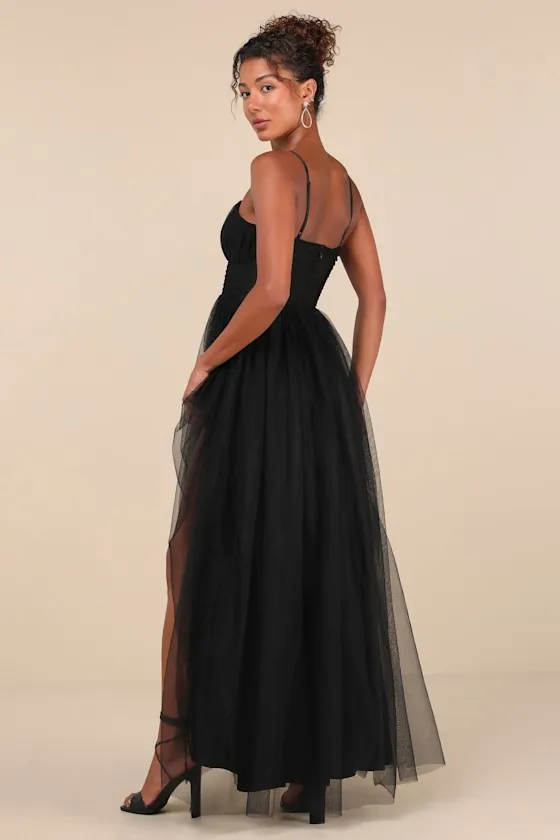 Convincingly Graceful Black Tulle Sleeveless Maxi Dress sold by Lulus product image thumbnail 2