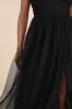 Convincingly Graceful Black Tulle Sleeveless Maxi Dress sold by Lulus