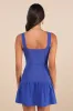 Playful Attitude Blue Sleeveless Seamed Drop-Waist Mini Dress sold by Lulus