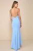 Stunning Enchantment Light Blue Backless Trumpet Hem Maxi Dress sold by Lulus