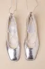 Ryder Silver Distressed Leather Lace-Up Ballet Flats sold by Lulus
