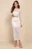 Greatest Sparkle Beige Mesh Sequin Fringe Two-Piece Midi Dress sold by Lulus