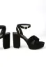 Selah Black Suede Ankle Strap Heels sold by Lulus
