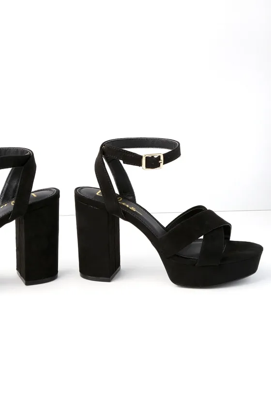 Selah Black Suede Ankle Strap Heels sold by Lulus product image thumbnail 4