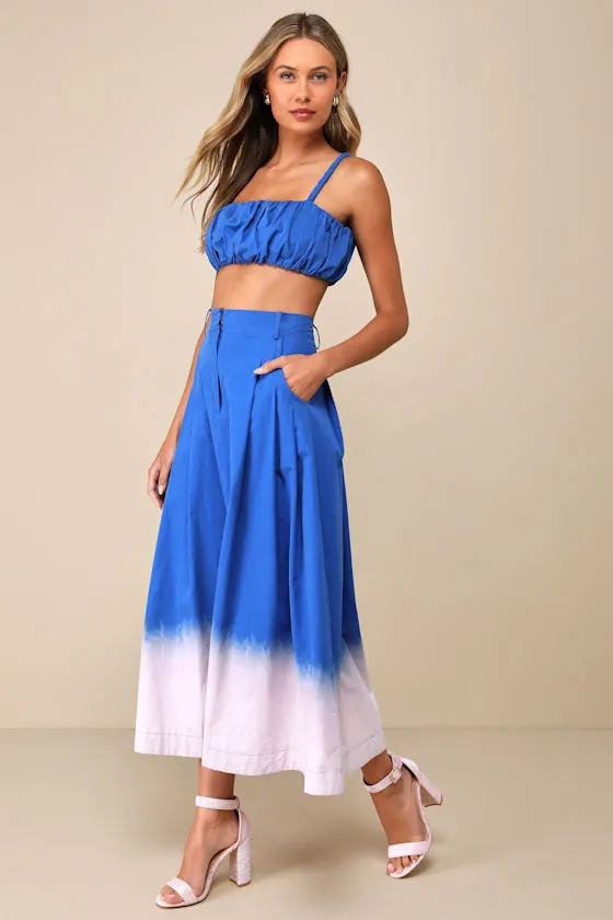 Compelling Aesthetic Blue Ombre Two-Piece Sleeveless Midi Dress sold by Lulus product image thumbnail 2