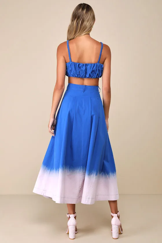 Compelling Aesthetic Blue Ombre Two-Piece Sleeveless Midi Dress sold by Lulus product image thumbnail 3
