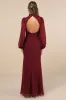 Graceful Entrance Plum Purple Long Sleeve Backless Maxi Dress sold by Lulus