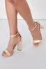 Taylor Gold Ankle Strap Heels sold by Lulus