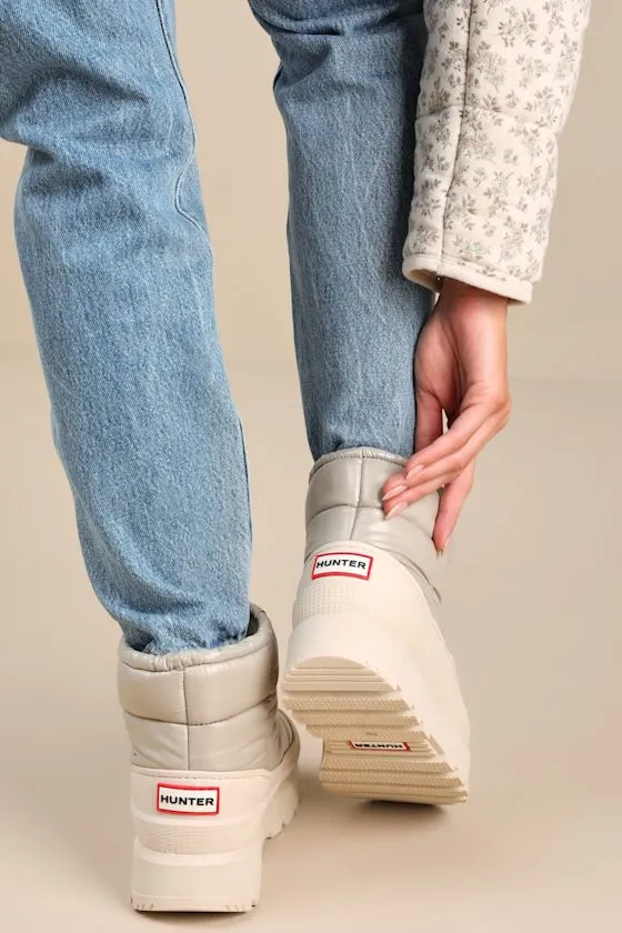 Amble Light Natural Waterproof Puffer Booties sold by Lulus