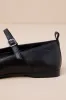 Delia Black Leather Buckle Ballet Flats sold by Lulus