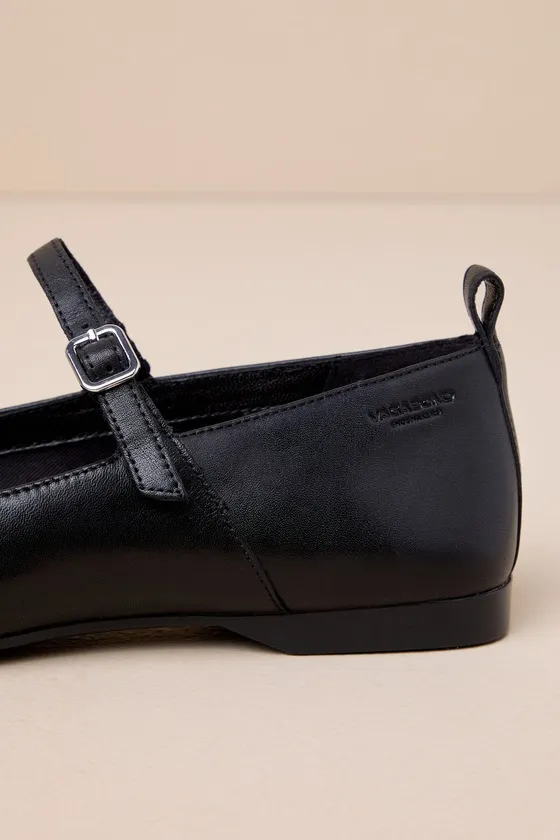 Delia Black Leather Buckle Ballet Flats sold by Lulus product image thumbnail 4