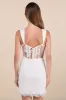 Coveted Delight White Sequin Mesh Embroidered Bustier Mini Dress sold by Lulus