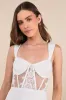Coveted Delight White Sequin Mesh Embroidered Bustier Mini Dress sold by Lulus