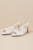 Lonny White Satin Leather Pearl High Heel Sandals sold by Lulus