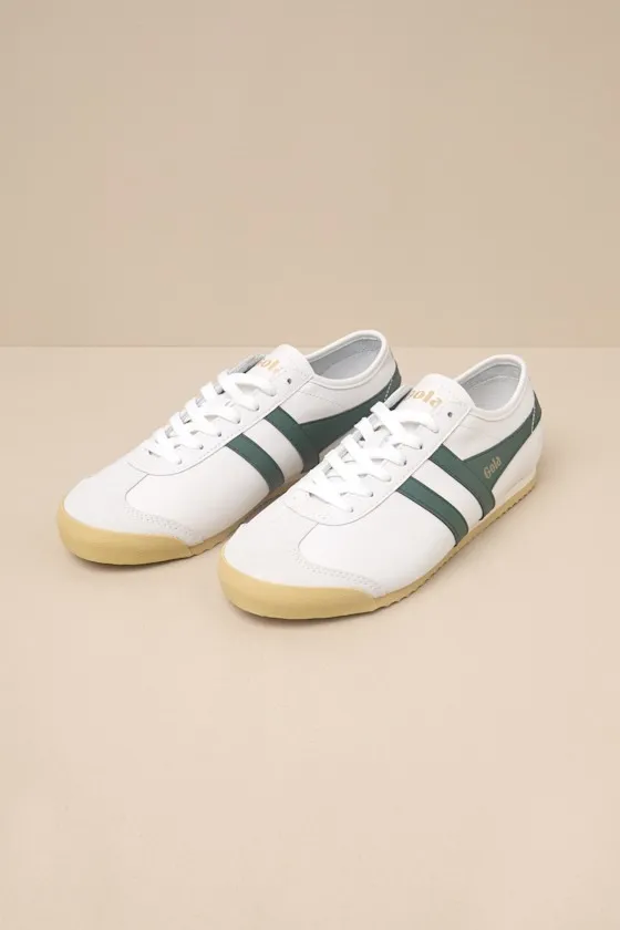Race White and Evergreen Leather Lace-Up Sneakers sold by Lulus product image thumbnail 2