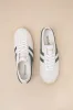 Race White and Evergreen Leather Lace-Up Sneakers sold by Lulus