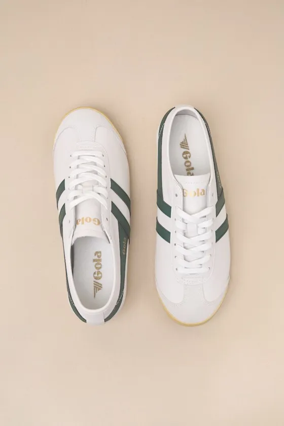 Race White and Evergreen Leather Lace-Up Sneakers sold by Lulus product image thumbnail 3