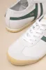 Race White and Evergreen Leather Lace-Up Sneakers sold by Lulus