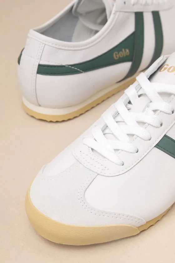 Race White and Evergreen Leather Lace-Up Sneakers sold by Lulus product image thumbnail 4