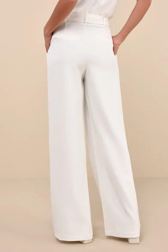 Polo Ivory Pearl High-Waisted Trousers sold by Lulus product image thumbnail 3