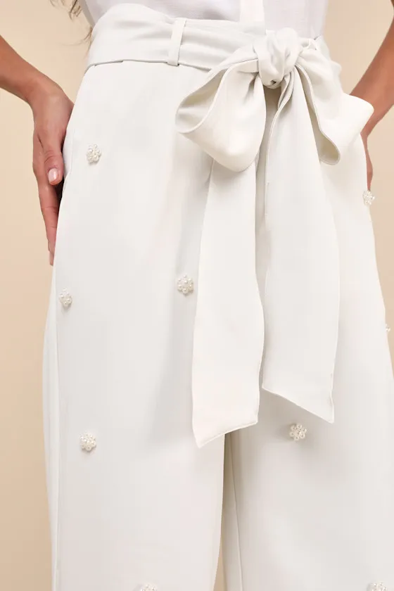 Polo Ivory Pearl High-Waisted Trousers sold by Lulus product image thumbnail 4