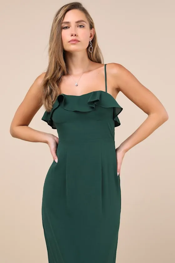 Lively Evenings Green Sleeveless Tiered Maxi Dress sold by Lulus product image thumbnail 3