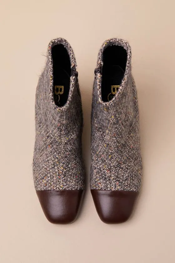 Told Ya So Natural and Black Sweater Tweed Ankle Boots sold by Lulus product image thumbnail 3