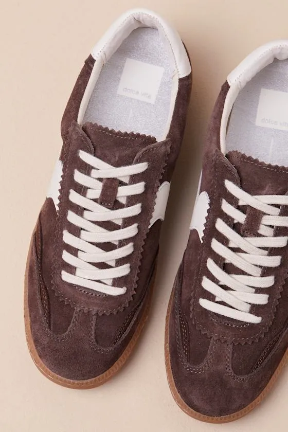 Notice Dark Brown Suede Leather Color Block Lace-Up Sneakers sold by Lulus product image thumbnail 3
