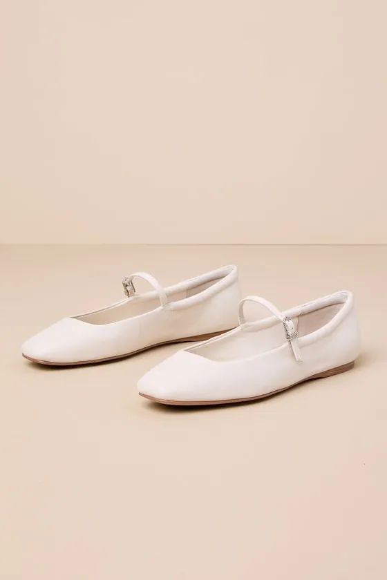 Reyes Ivory Leather Buckle Ballet Flats sold by Lulus product image thumbnail 2