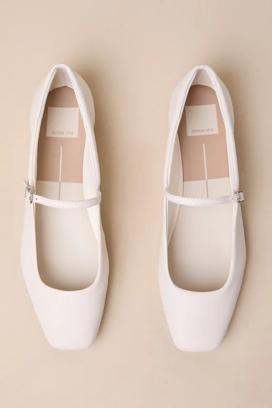 Reyes Ivory Leather Buckle Ballet Flats sold by Lulus product image thumbnail 3