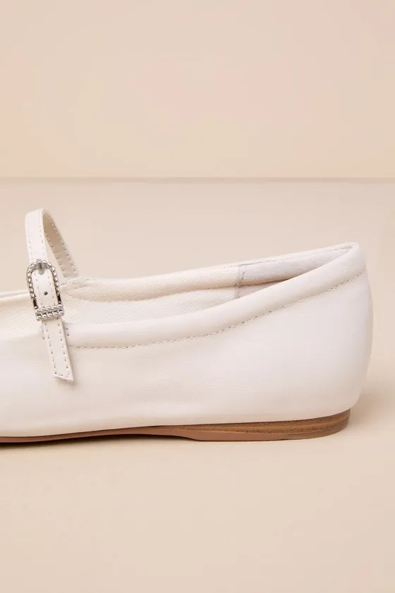 Reyes Ivory Leather Buckle Ballet Flats sold by Lulus product image thumbnail 4