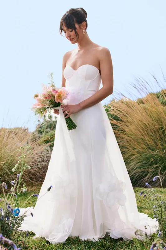 Somerie Ivory Strapless Organza Overlay Maxi Dress sold by Lulus