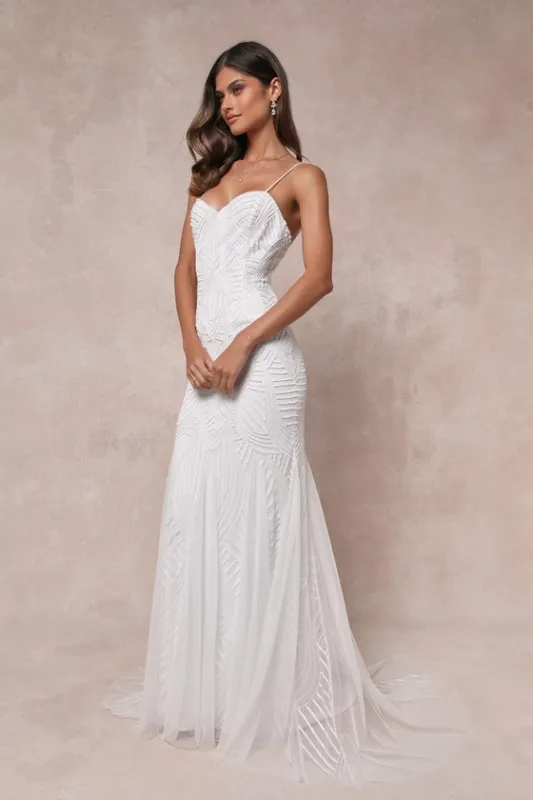 Radiant Presence White Sequin Sleeveless Backless Maxi Dress sold by Lulus