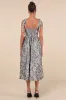 Successfully Chic Grey Jacquard Pleated Tie-Strap Midi Dress sold by Lulus