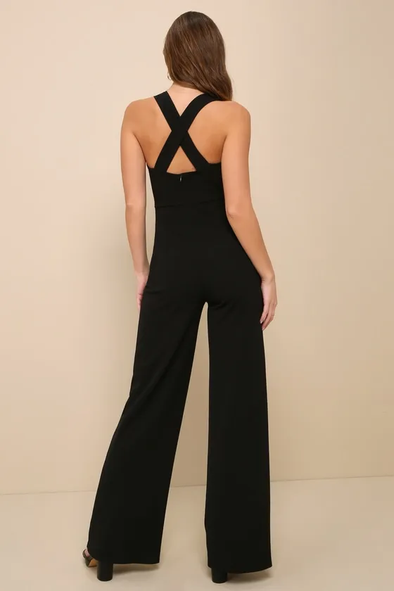 Glamorous Dedication Black Sleeveless Wide-Length Jumpsuit sold by Lulus product image thumbnail 2