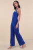 Flirty Outing Royal Blue Asymmetrical Halter Jumpsuit sold by Lulus