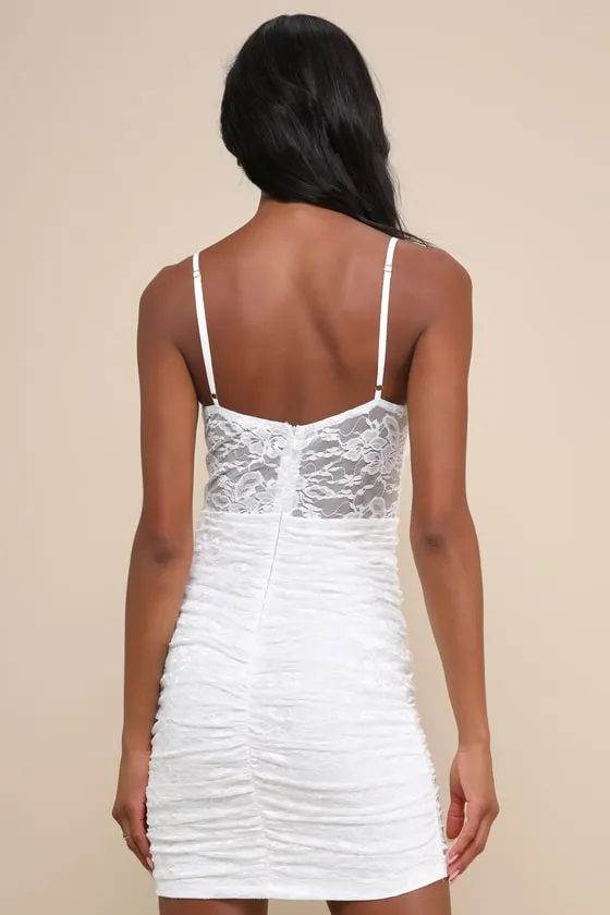Totally Flirtatious White Lace Sleeveless Bustier Mini Dress sold by Lulus product image thumbnail 2