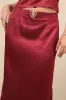 Priscilla Burgundy Satin Maxi Skirt sold by Lulus