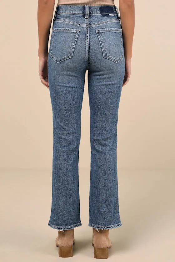 Soho Medium Wash High-Rise Flare Jeans sold by Lulus product image thumbnail 3