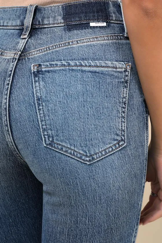 Soho Medium Wash High-Rise Flare Jeans sold by Lulus product image thumbnail 4